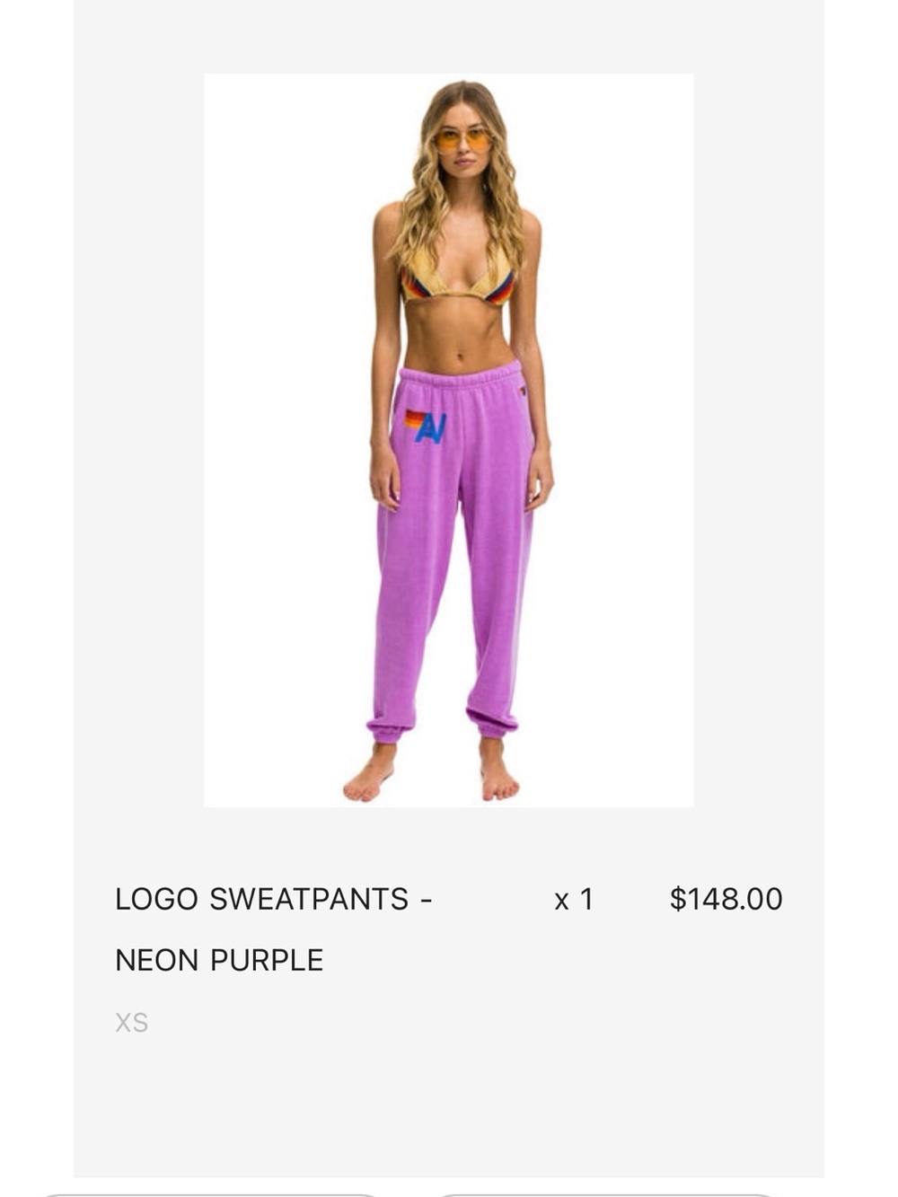 AVIATOR NATION Neon Purple Logo Sweatpants